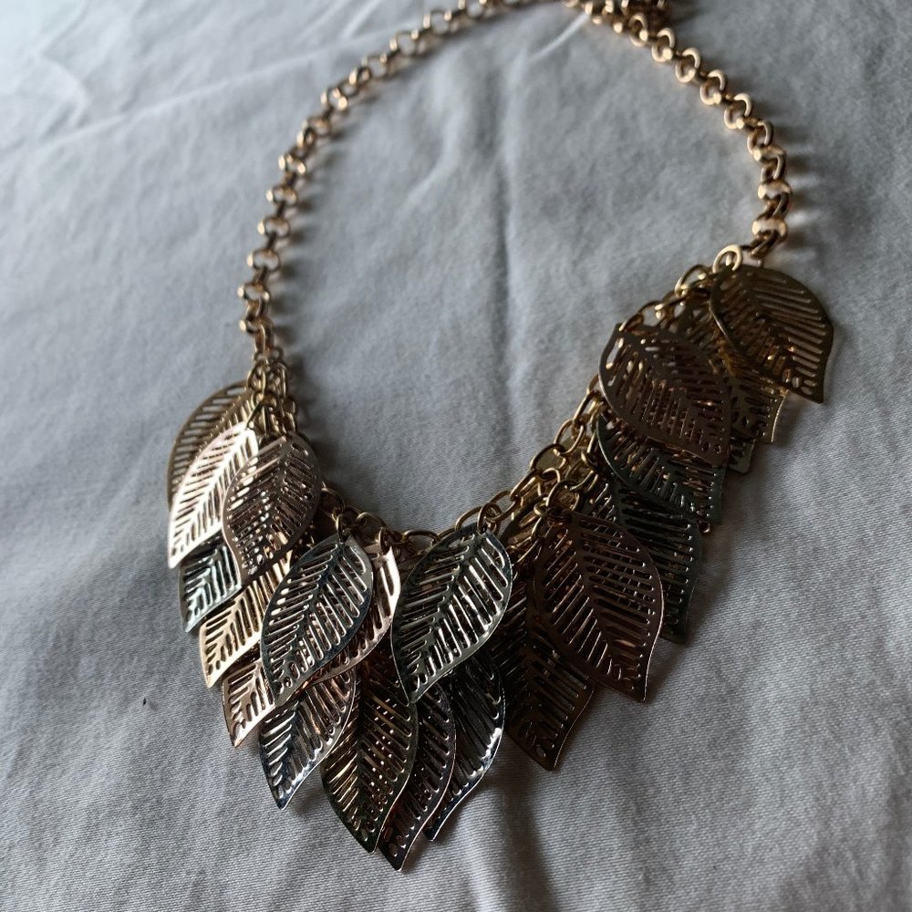 Gold leaf necklace